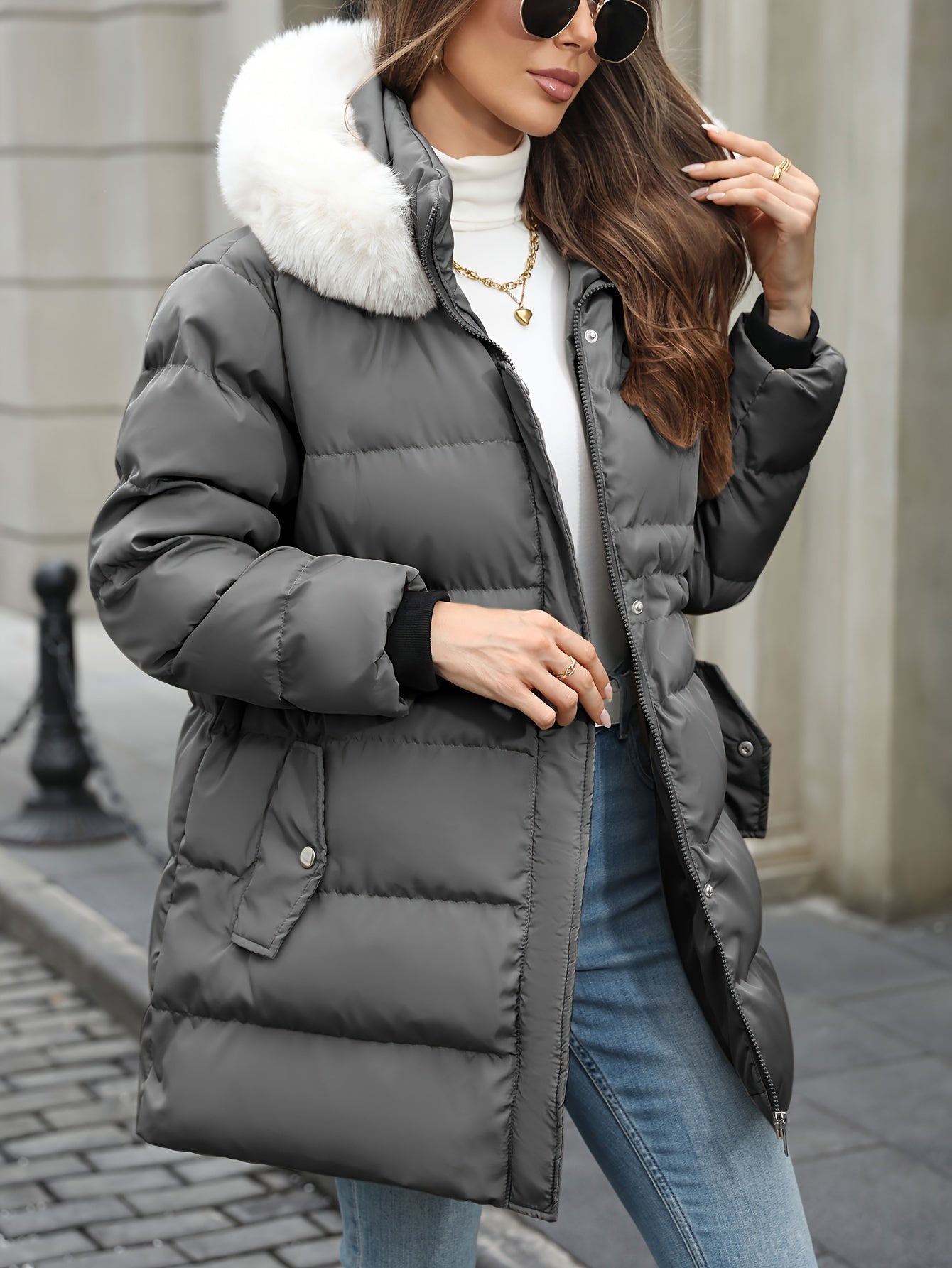 Daunenjacke Damen Mit Kapuze | Gefütterter Winterlook