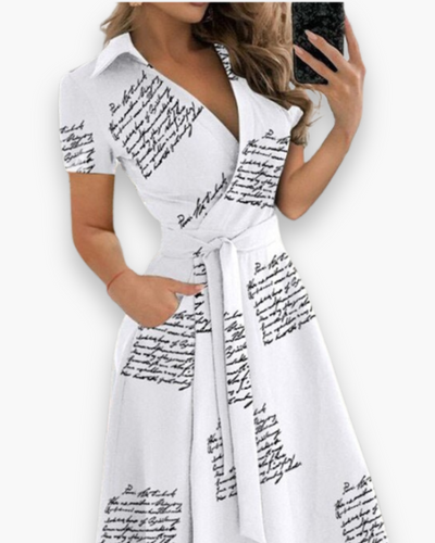 Damen Elegantes Kleid mit Gürtel | Midi