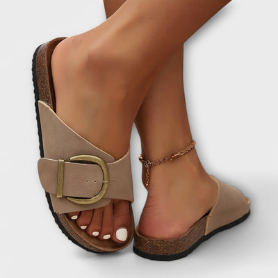 Damen Korksandalen mit Schnallenverschluss-Design