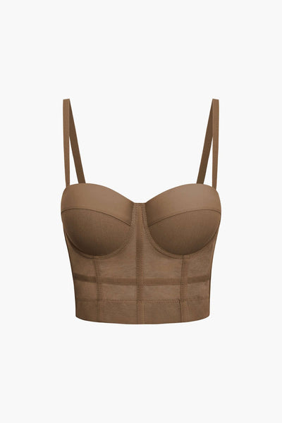 Ida | Figurbetontes Bustier-Top mit Bügel-Cups und transparenter Mesh-Struktur