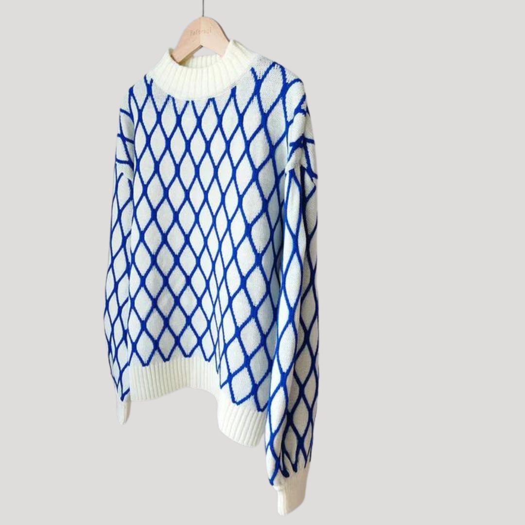 Amely - Gemusterter Pullover mit Ballonärmeln