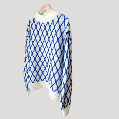 Amely - Gemusterter Pullover mit Ballonärmeln