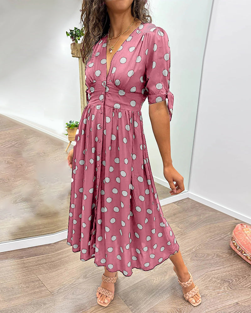 Martha | Retro-Polka-Dot Midi-Kleid