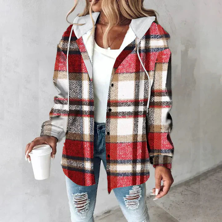 Jemima™ | Damen Knopf-Plaid-Jacke