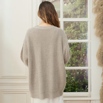 Strickjacke Damen Oversize Gerippt | Locker Lang