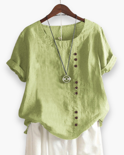 Damen Elegante Kurzarm-Bluse | Unifarben