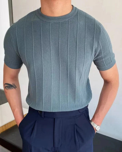 Herren Lässig Gerippt T-Shirt | Atmungsaktiv