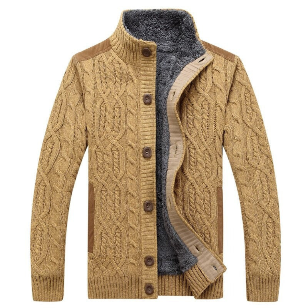 Warm Gestrickter Cardigan Für Herren | Lange Ärmel