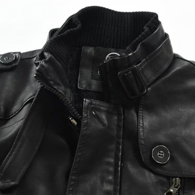 Paulin® | Elegante lange Motorradlederjacke