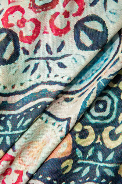 Greta | Verspieltes Zweiteiler-Set mit Boho-Print & Fransen