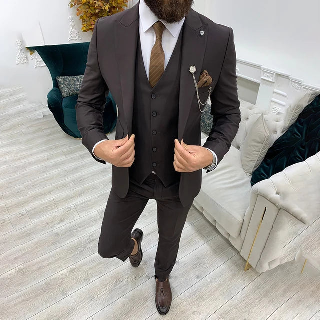3 Teiliger Hochzeitsgastanzug Für Herren | Slim Fit