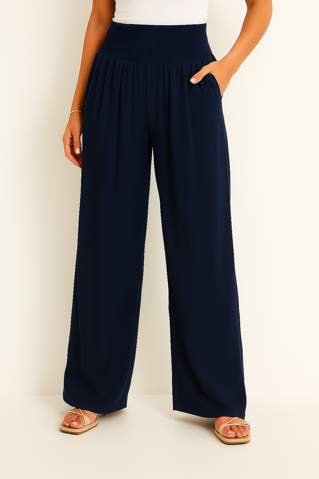 Weite Hose mit elastischem Bund