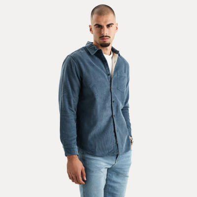 Herren Lässiges Langarm Button Down Hemd | Warme