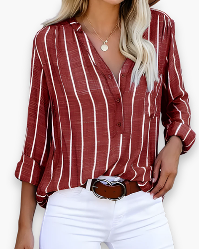 Damen Trendige Gestreifte Hemd | Elegante Stil