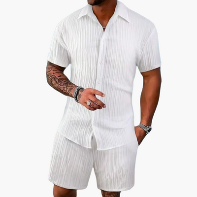 Herren Sommer Set mit Hemd & Shorts | Zweiteiler Leicht & Lässig