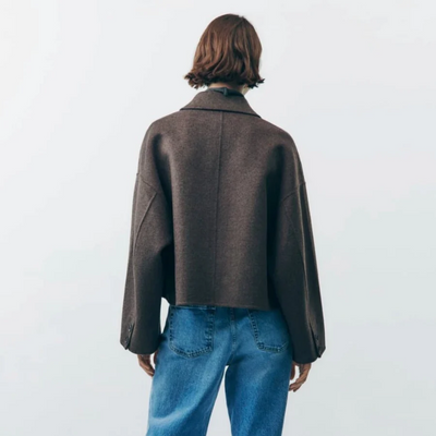 Damen Kurze Strick Mantel | Langarm