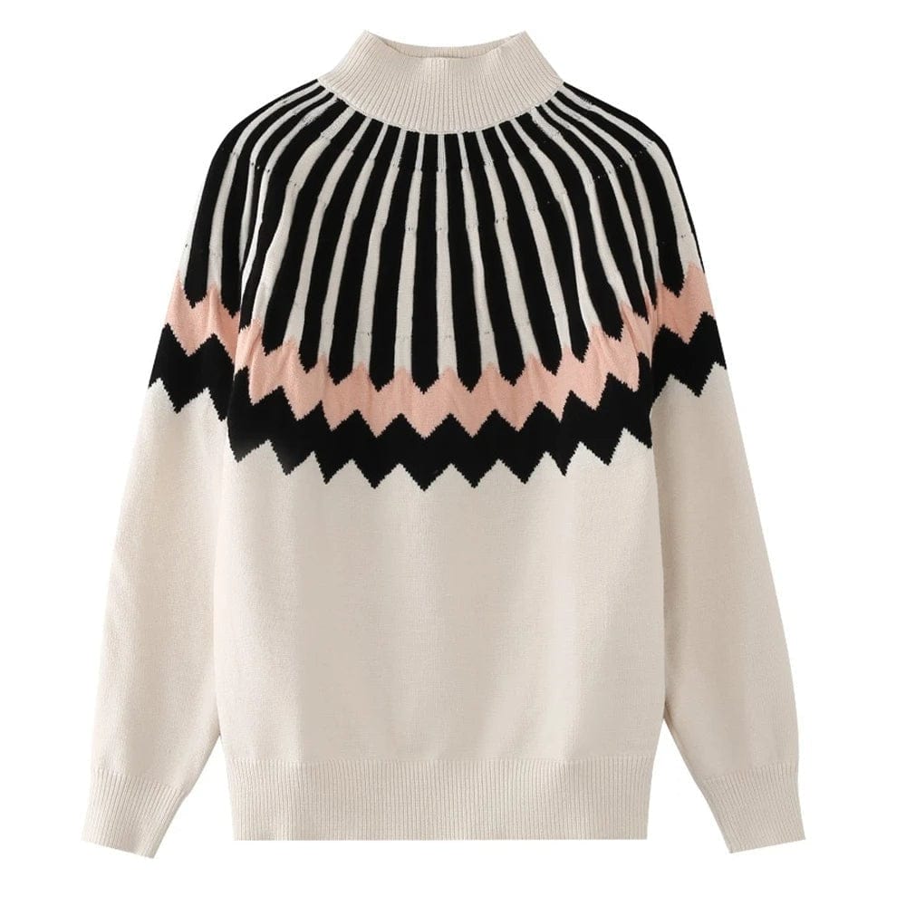Zeila - Pullover mit geometrischem Muster und Rippbündchen