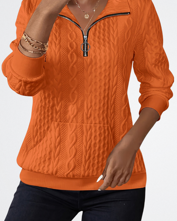 Celeste - Weicher Strick Zip-Pullover