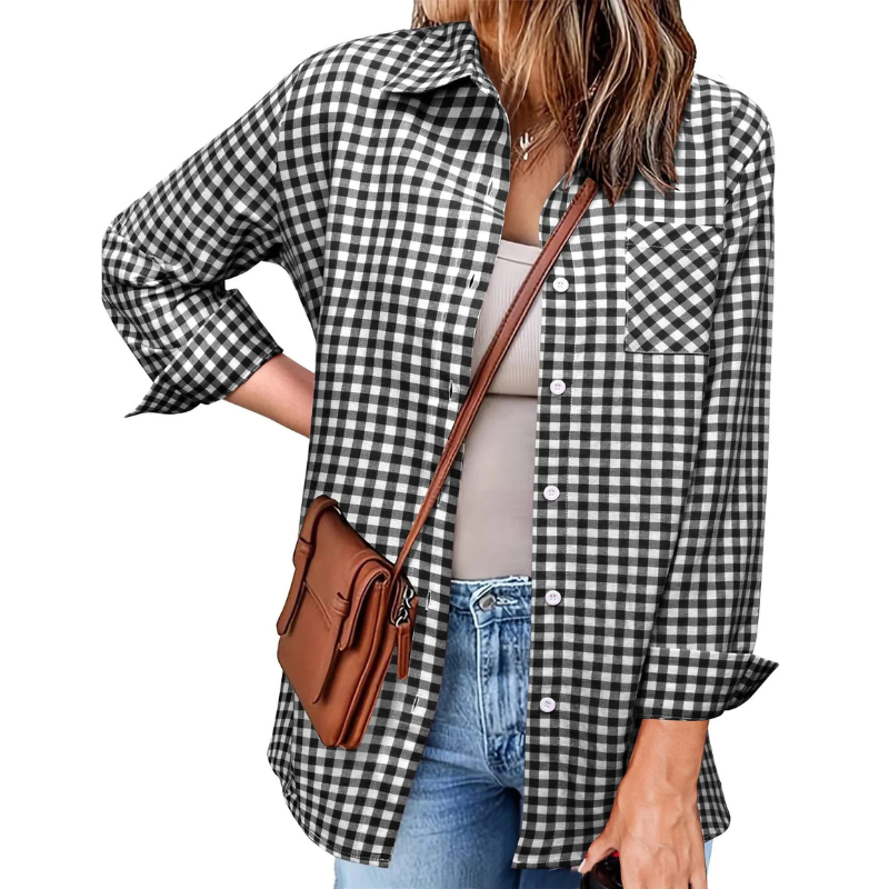 Flanell Button Down Hemd Für Damen | Langarm