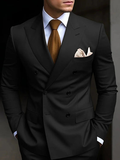 Herren Elegante Zweireihig Formell Hochzeitsgast Anzug Set | Zweiteiliges Set