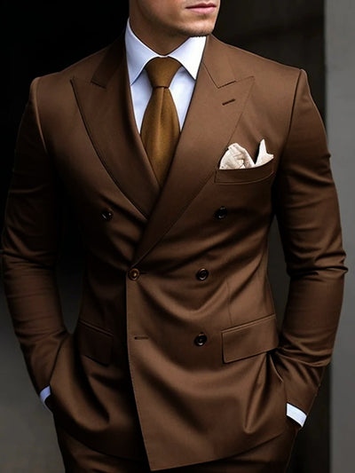 Herren Elegante Zweireihig Formell Hochzeitsgast Anzug Set | Zweiteiliges Set