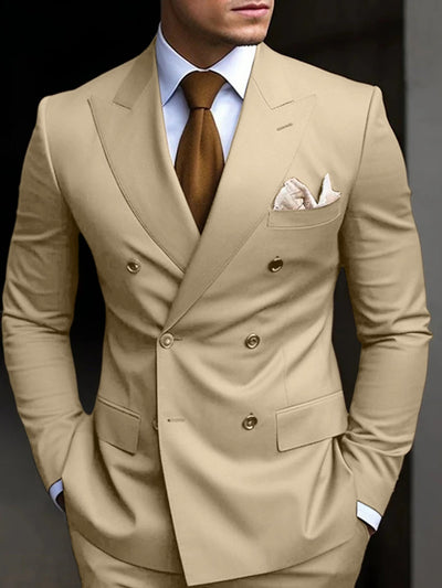Herren Elegante Zweireihig Formell Hochzeitsgast Anzug Set | Zweiteiliges Set