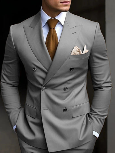 Herren Elegante Zweireihig Formell Hochzeitsgast Anzug Set | Zweiteiliges Set