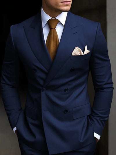 Herren Elegante Zweireihig Formell Hochzeitsgast Anzug Set | Zweiteiliges Set