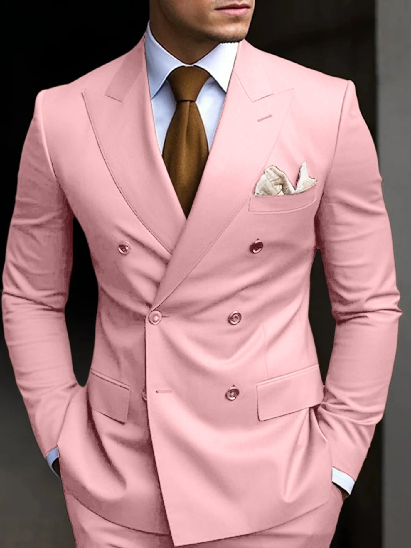 Herren Elegante Zweireihig Formell Hochzeitsgast Anzug Set | Zweiteiliges Set