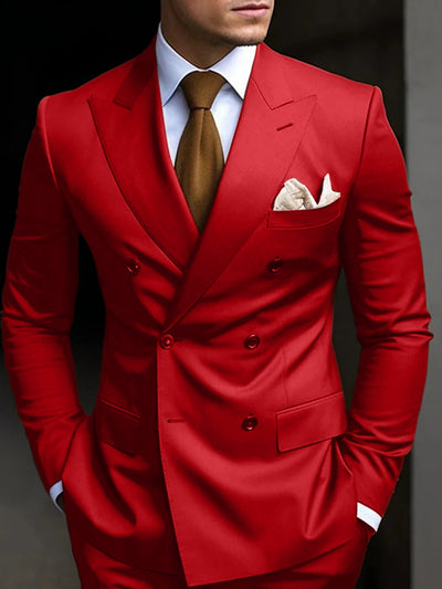 Herren Elegante Zweireihig Formell Hochzeitsgast Anzug Set | Zweiteiliges Set