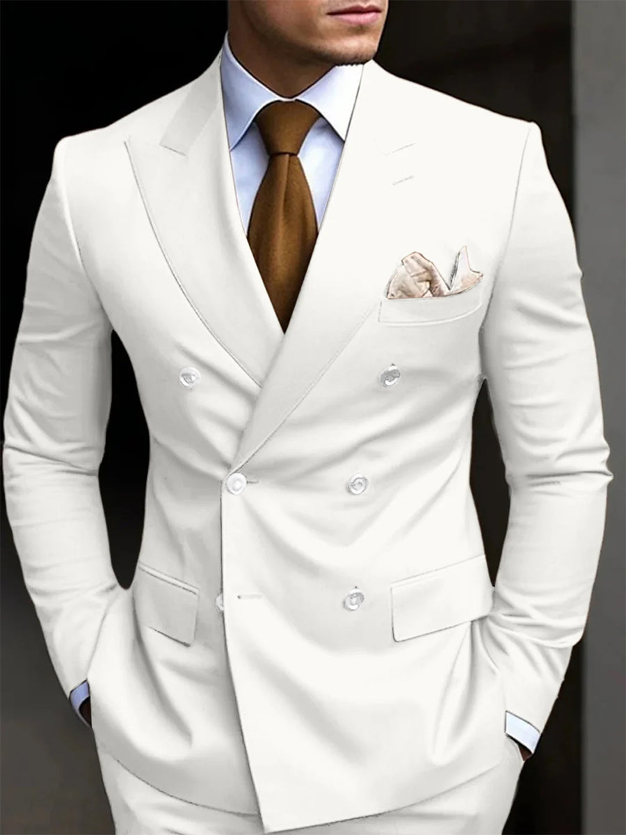 Herren Elegante Zweireihig Formell Hochzeitsgast Anzug Set | Zweiteiliges Set
