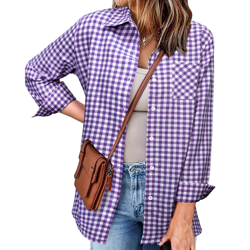 Flanell Button Down Hemd Für Damen | Langarm