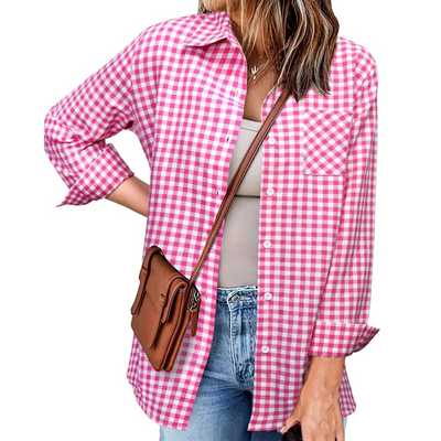 Flanell Button Down Hemd Für Damen | Langarm