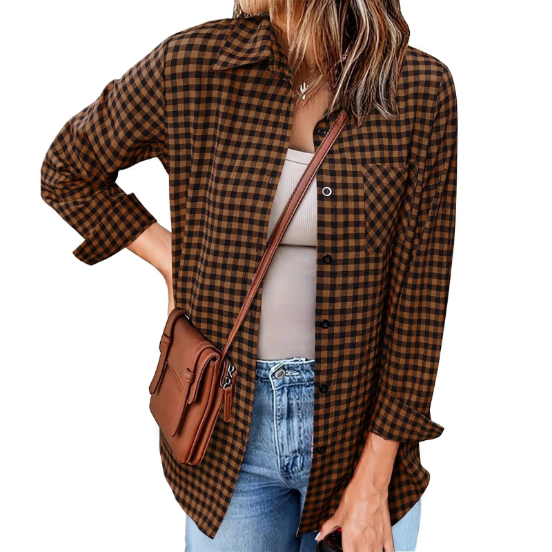 Flanell Button Down Hemd Für Damen | Langarm