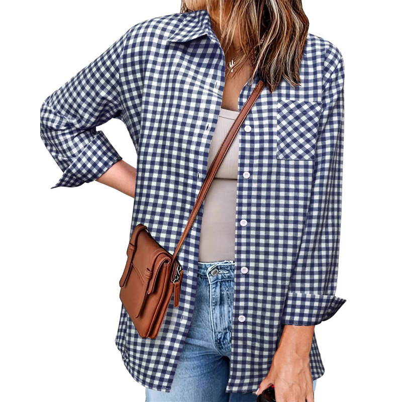 Flanell Button Down Hemd Für Damen | Langarm