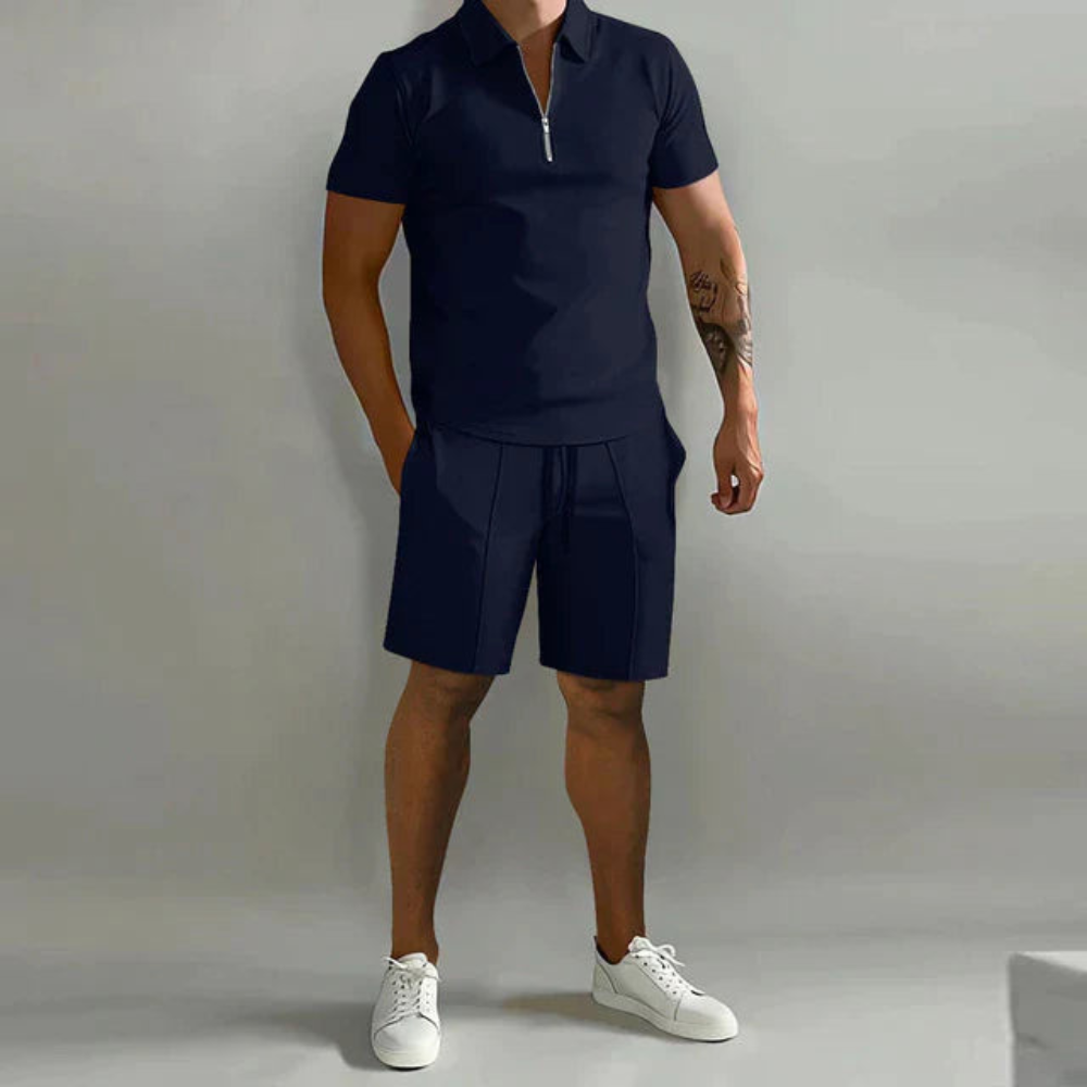 Herren Elegantes Polo- und Shorts-Set | Sommer