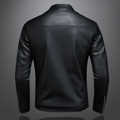 Wasserdichte Schwarze Bikerjacke Für Herren | Slim Fit