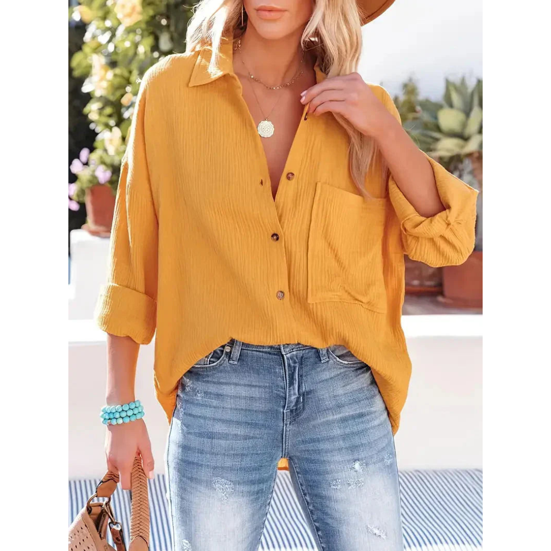 Langärmliges Freizeithemd Für Damen | Button Down