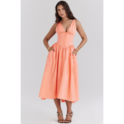 Damenkleid Mit Blumenmuster Für Hochzeitsgäste | Midi