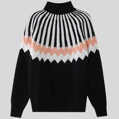Zeila - Pullover mit geometrischem Muster und Rippbündchen
