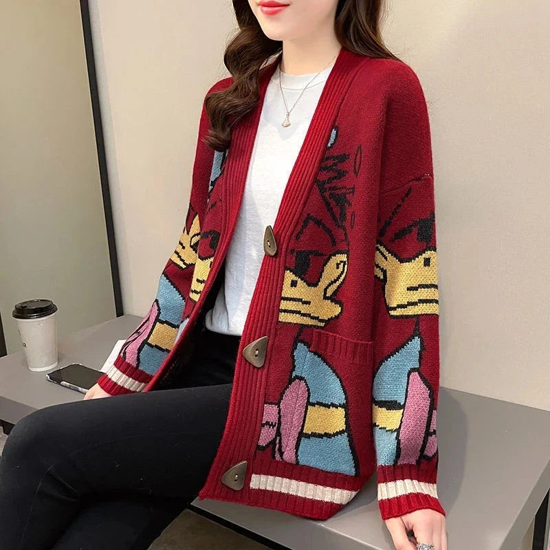 Ingrid | Donald Cartoon Pullover Oberteil