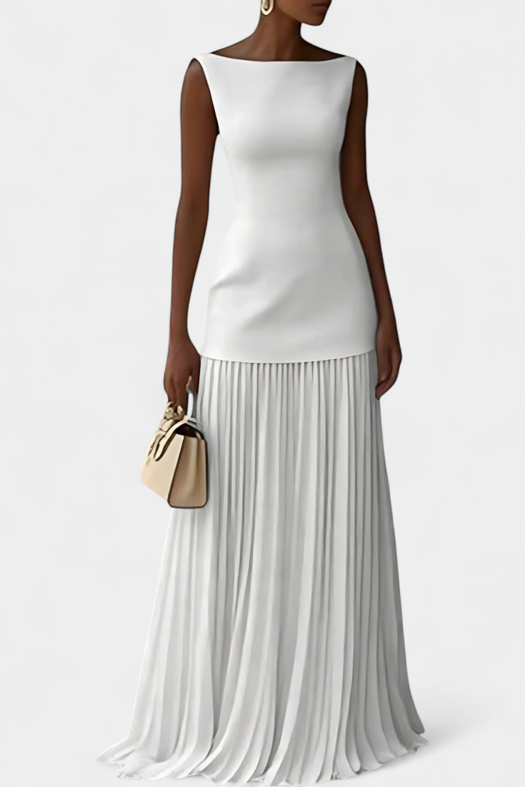 Chiffon Maxi-Abendkleid Silvana mit Falten