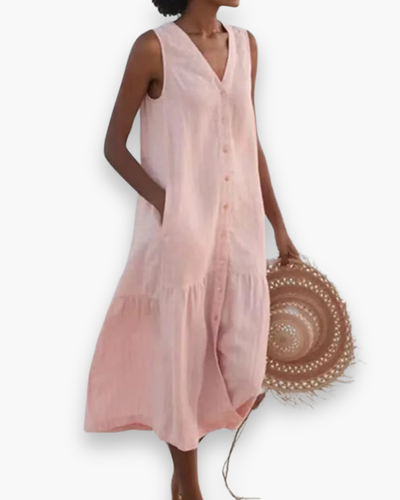 Damen Elegantes V-Ausschnitt Kleid | Sommer kleid