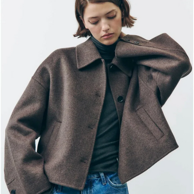 Damen Kurze Strick Mantel | Langarm