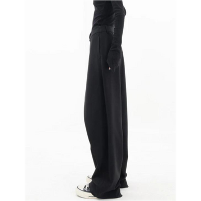 Damenhose Mit Hoher Taille Und Weitem Bein | Asymmetrisch