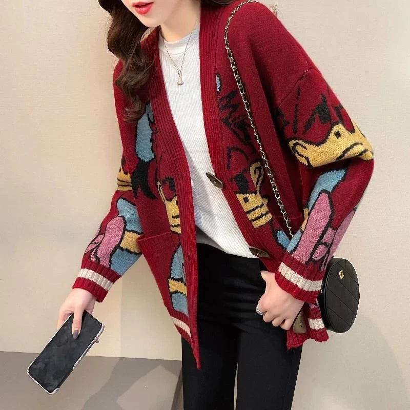 Ingrid | Donald Cartoon Pullover Oberteil