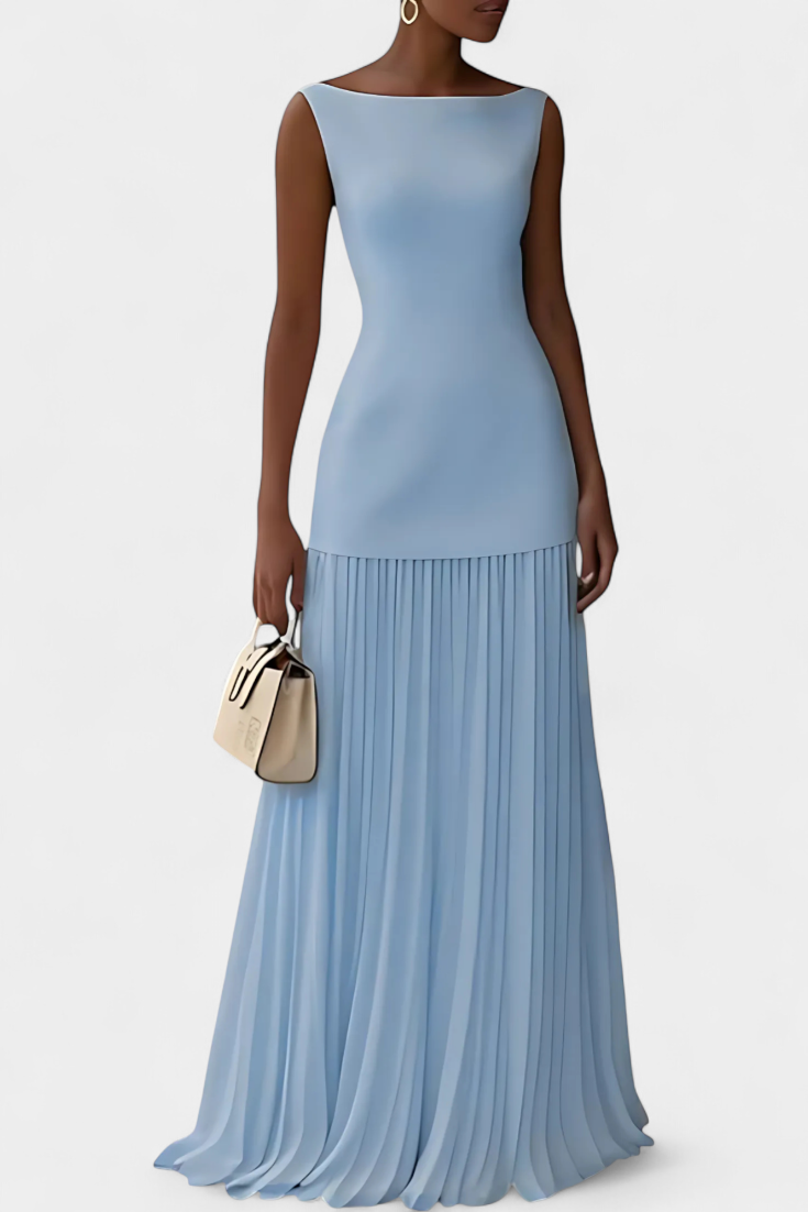 Chiffon Maxi-Abendkleid Silvana mit Falten