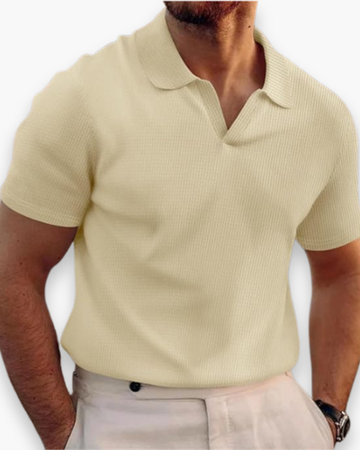 Herren Lässiges Polo mit V-Kragen | Kurzarm