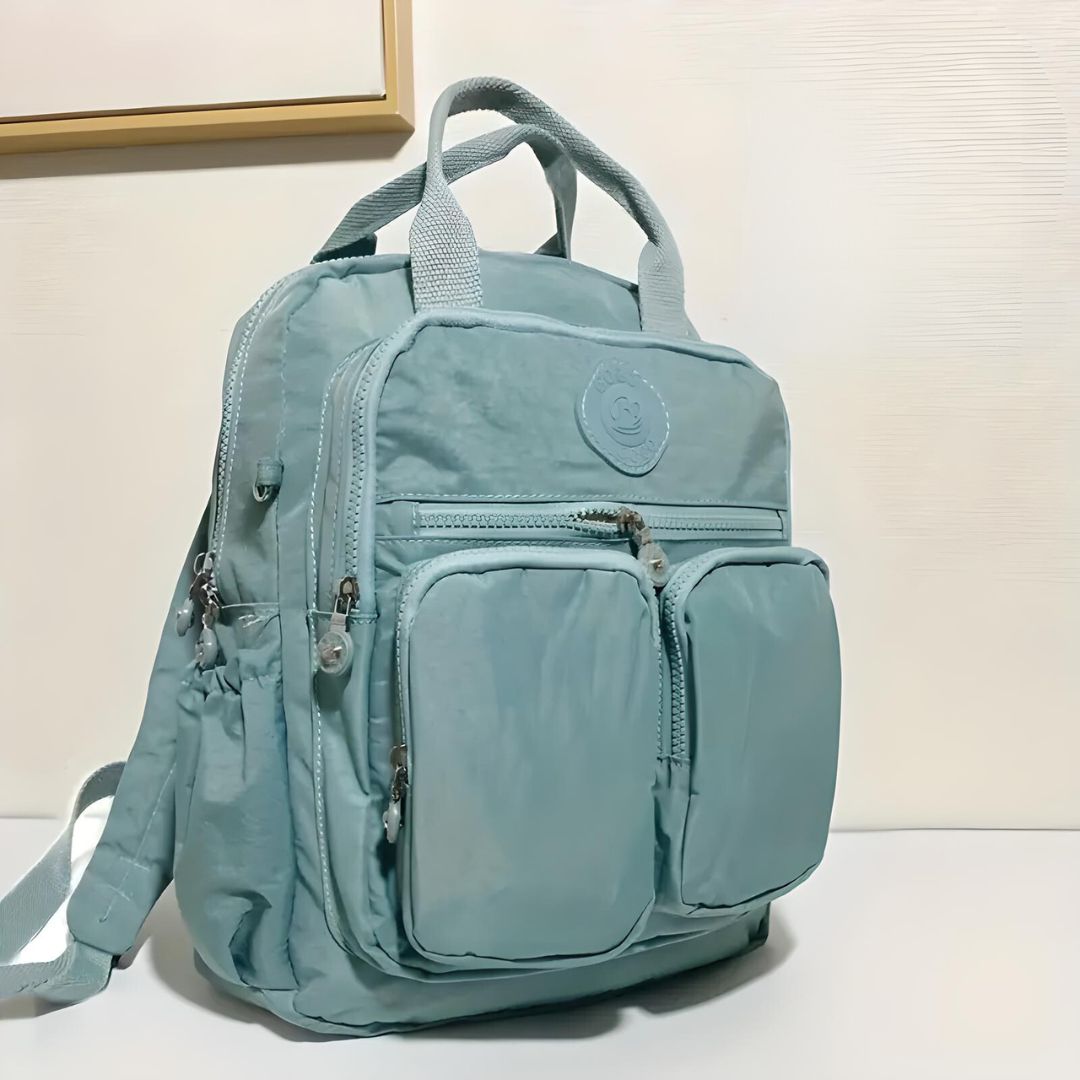 Gepolsterter Damen Rucksack Mit Seitentaschen | Mit Reißverschluss