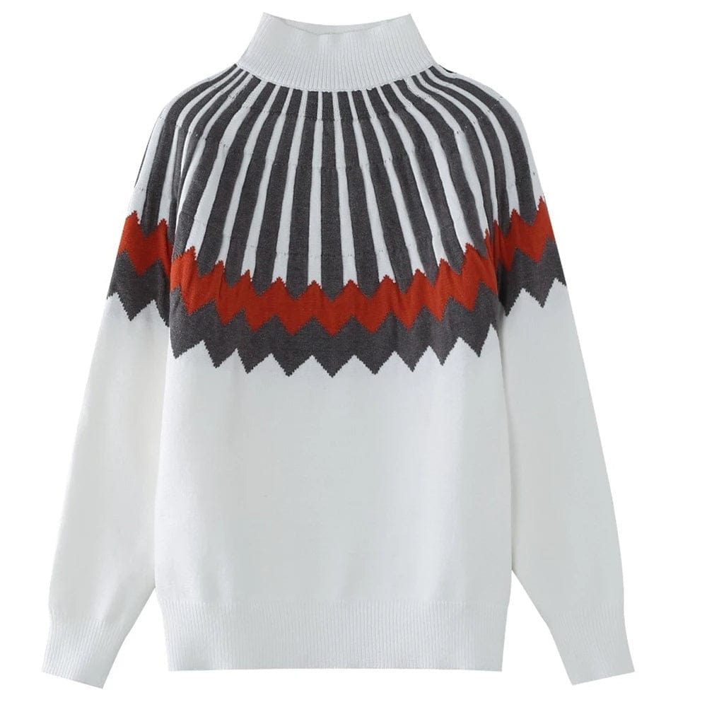 Zeila - Pullover mit geometrischem Muster und Rippbündchen